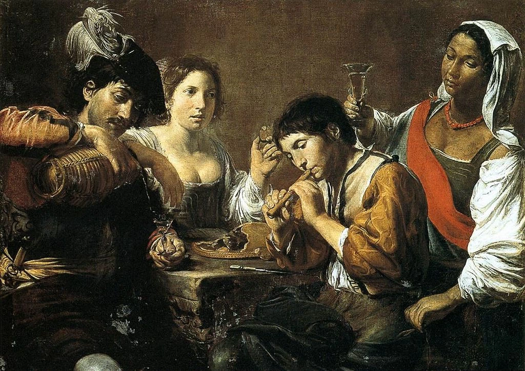 Musicista e bevitori - Louvre, Parigi
